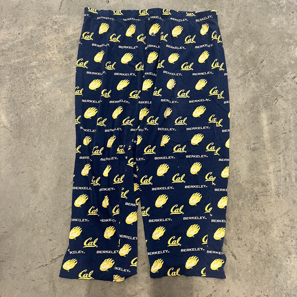 Vintage Y2k UC Berkeley Navy Bear Logo Wide Leg Flare Capri Pant XL